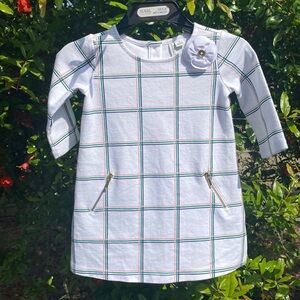 Janie and Jack toddler 2T White Dress With Stripes